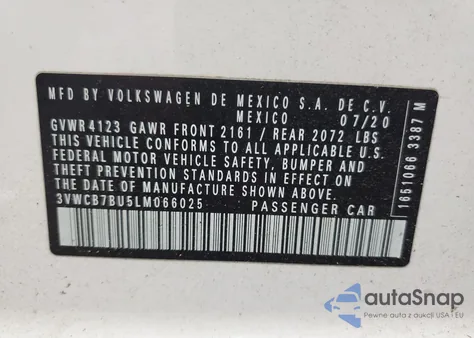 2020 Volkswagen Jetta S from USA, damaged, VIN 3VWCB7BU5LM066025